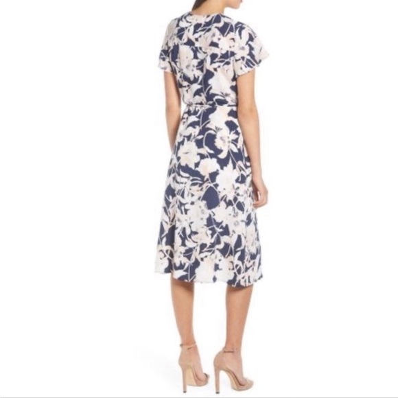 Leith | Navy NWT Peacoat Aura Floral Wrap Dress 4X - Picture 5 of 5